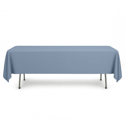 Scuba Polyester Rectangular Tablecloth 60"x102" - Dusty Blue - By TCF Linen - thumbnail number 1