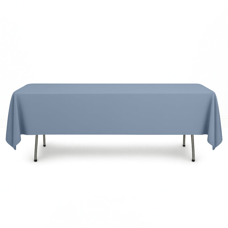 Scuba Polyester Rectangular Tablecloth 60"x102" - Dusty Blue - By TCF Linen - thumbnail number 1