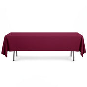 Scuba Polyester Rectangular Tablecloth 60"x102" - Burgundy - By TCF Linen - thumbnail number 1
