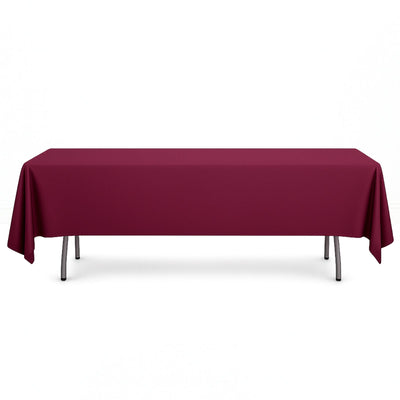 Scuba Polyester Rectangular Tablecloth 60"x102" - Burgundy - By TCF Linen - thumbnail number 1