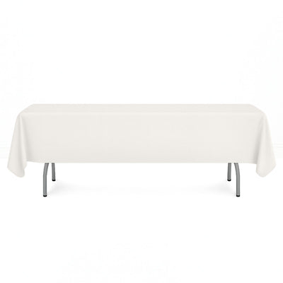 Scuba Polyester Rectangular Tablecloth 60"x102" - Ivory - By TCF Linen - thumbnail number 1