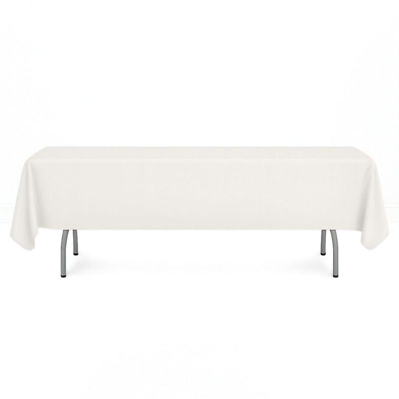 Scuba Polyester Rectangular Tablecloth 60"x102" - Ivory - By TCF Linen - thumbnail number 1