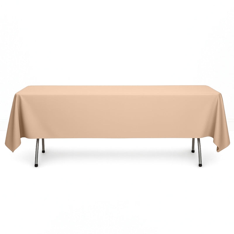 Scuba Polyester Rectangular Tablecloth 60"x102" - Nude - By TCF Linen - thumbnail number 1