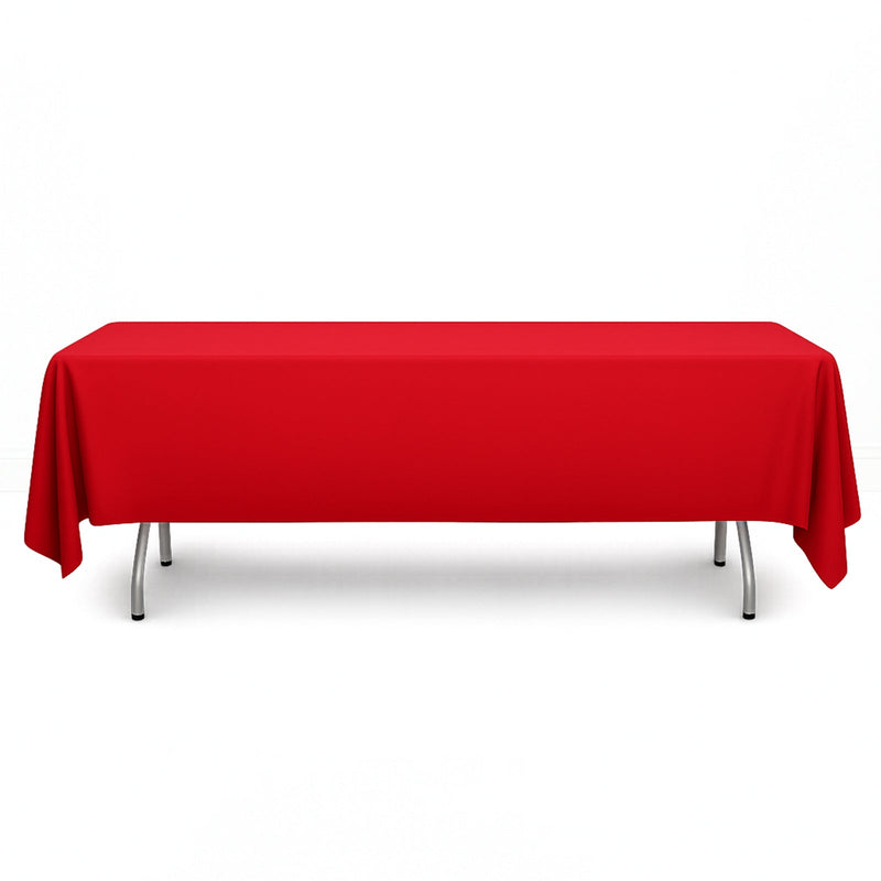 Scuba Polyester Rectangular Tablecloth 60"x102" - Red - By TCF Linen - thumbnail number 1