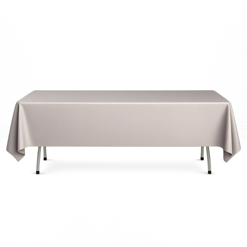Scuba Polyester Rectangular Tablecloth 60"x102" - Pearl - By TCF Linen - thumbnail number 1