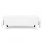 Scuba Polyester Rectangular Tablecloth 60"x102" - White - By TCF Linen - thumbnail number 1