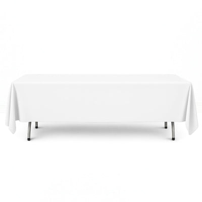Scuba Polyester Rectangular Tablecloth 60"x102" - White - By TCF Linen - thumbnail number 1