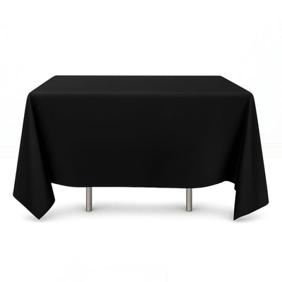 Black scuba polyester square tablecloth 70"x70" on white background - thumbnail number 1