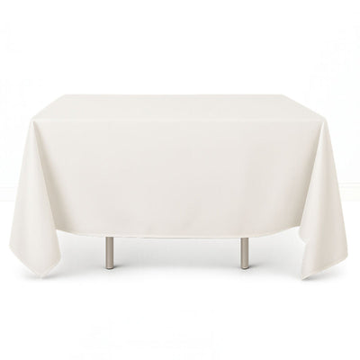 70x70 ivory scuba polyester square table cover - thumbnail number 1