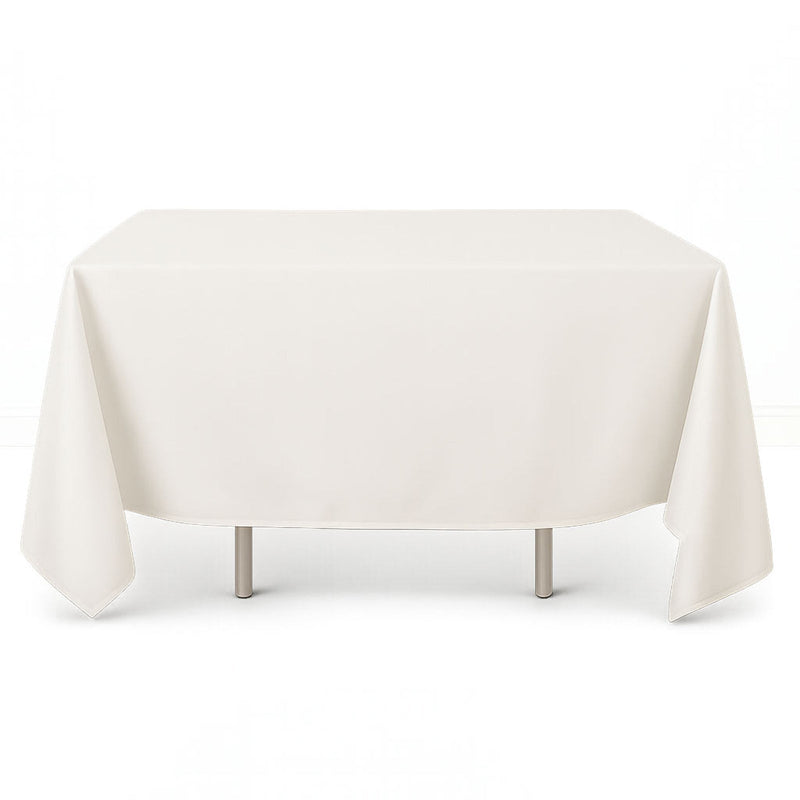 70x70 ivory scuba polyester square table cover - thumbnail number 1