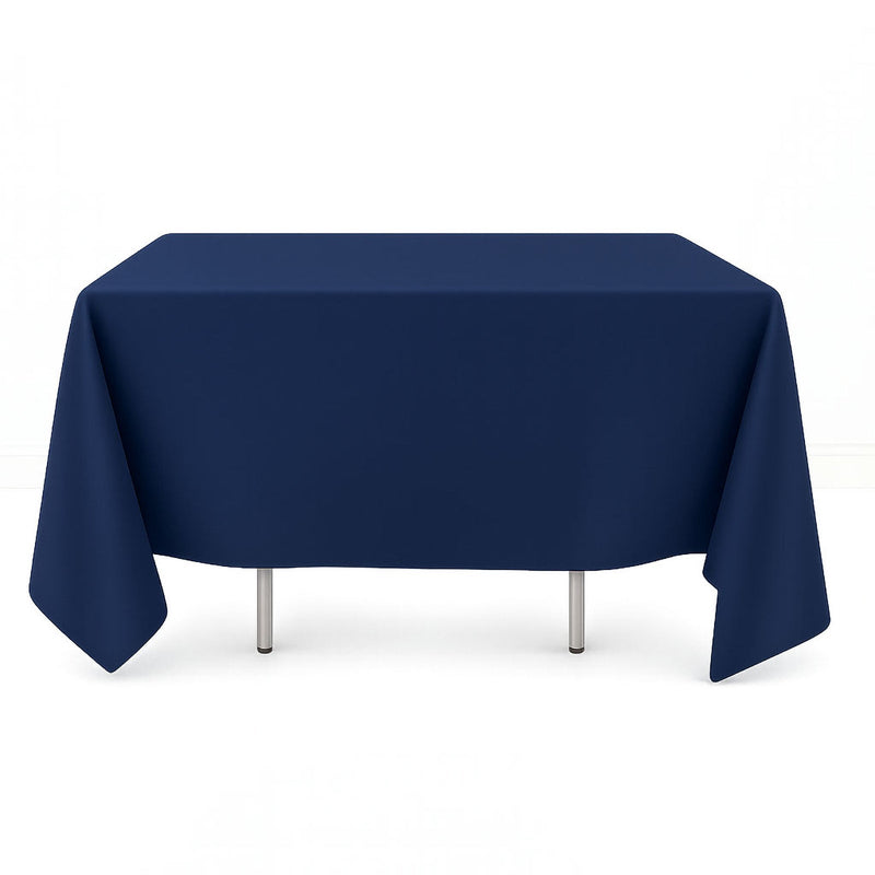 Navy blue square tablecloth in scuba polyester fabric 70x70 - thumbnail number 1