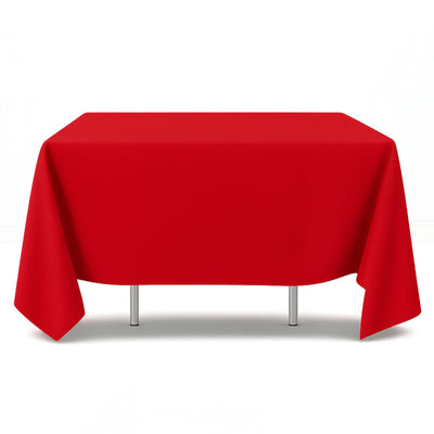 Plain red scuba polyester square tablecloth 70x70 - thumbnail number 1