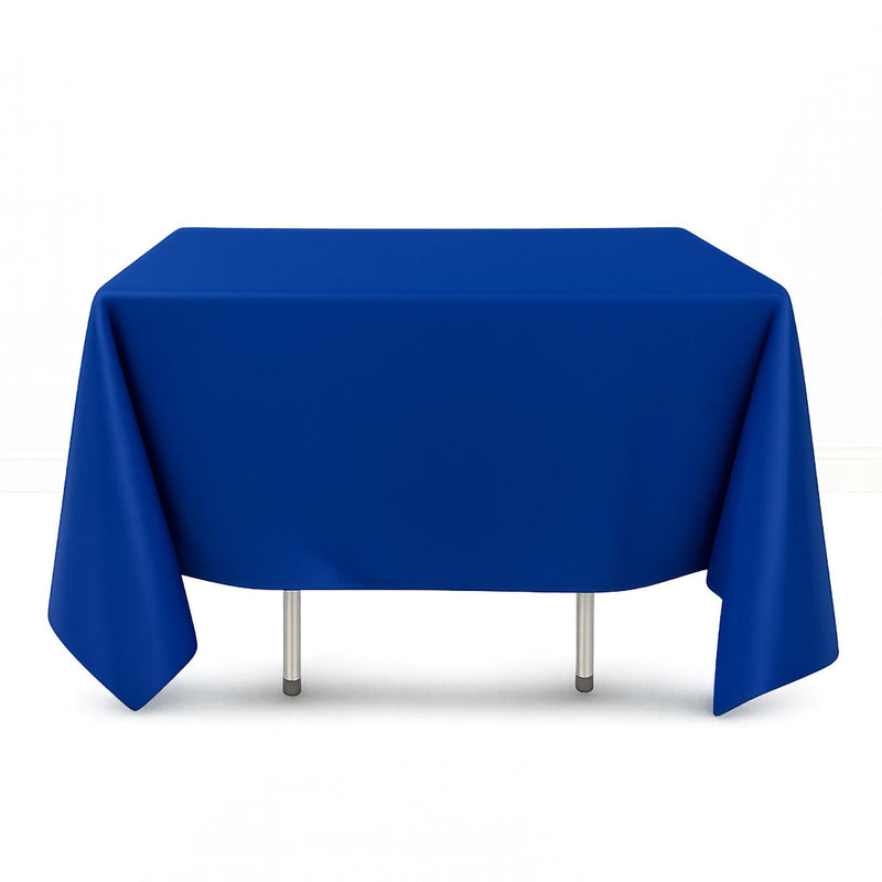Royal blue square tablecloth in scuba polyester fabric - thumbnail number 1