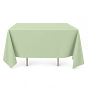 Sage green 70x70 scuba polyester table cover on square table - thumbnail number 1