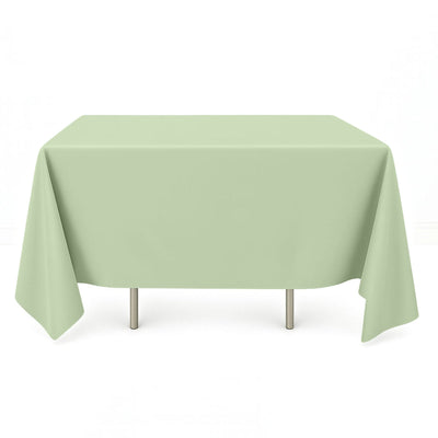 Sage green 70x70 scuba polyester table cover on square table - thumbnail number 1