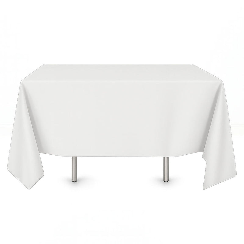 White scuba polyester square tablecloth 70x70 inches - thumbnail number 1
