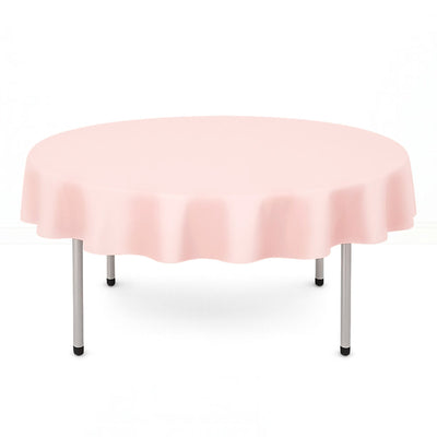 Scuba Polyester Round Tablecloth 70" - Blush - By TCF Linen - thumbnail number 1