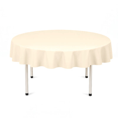 Scuba Polyester Round Tablecloth 70" - Beige - By TCF Linen - thumbnail number 1