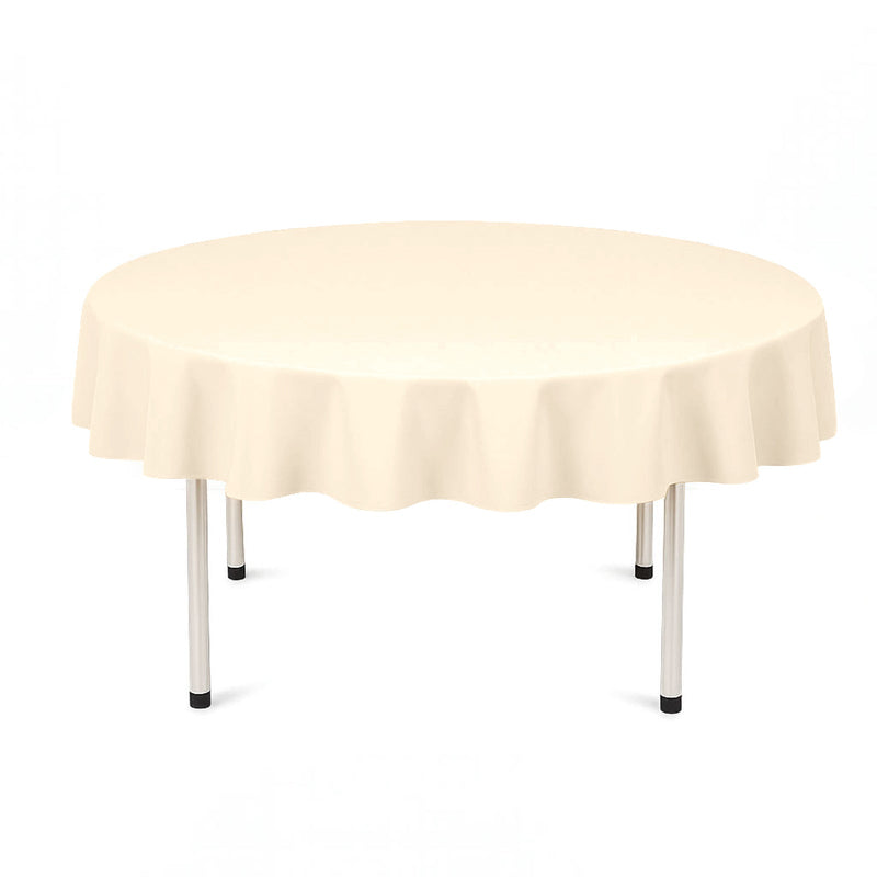 Scuba Polyester Round Tablecloth 70" - Beige - By TCF Linen - thumbnail number 1