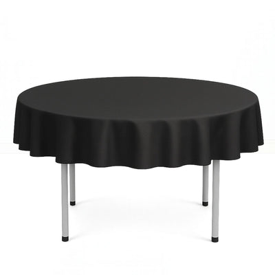 Scuba Polyester Round Tablecloth 70" - Black - By TCF Linen - thumbnail number 1