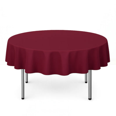 Scuba Polyester Round Tablecloth 70" - Burgundy - By TCF Linen - thumbnail number 1