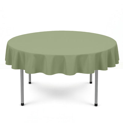 Scuba Polyester Round Tablecloth 70" - Dusty Sage - By TCF Linen - thumbnail number 1