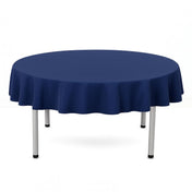 Scuba Polyester Round Tablecloth 70" - Navy Blue - By TCF Linen - thumbnail number 1