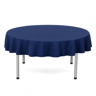 Scuba Polyester Round Tablecloth 70" - Navy Blue - By TCF Linen - thumbnail number 1