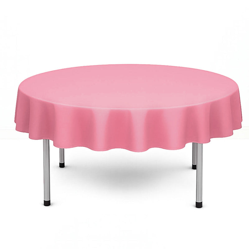 Scuba Polyester Round Tablecloth 70" - Pink - By TCF Linen - thumbnail number 1