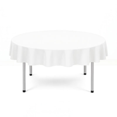 Scuba Polyester Round Tablecloth 70" - White - By TCF Linen - thumbnail number 1