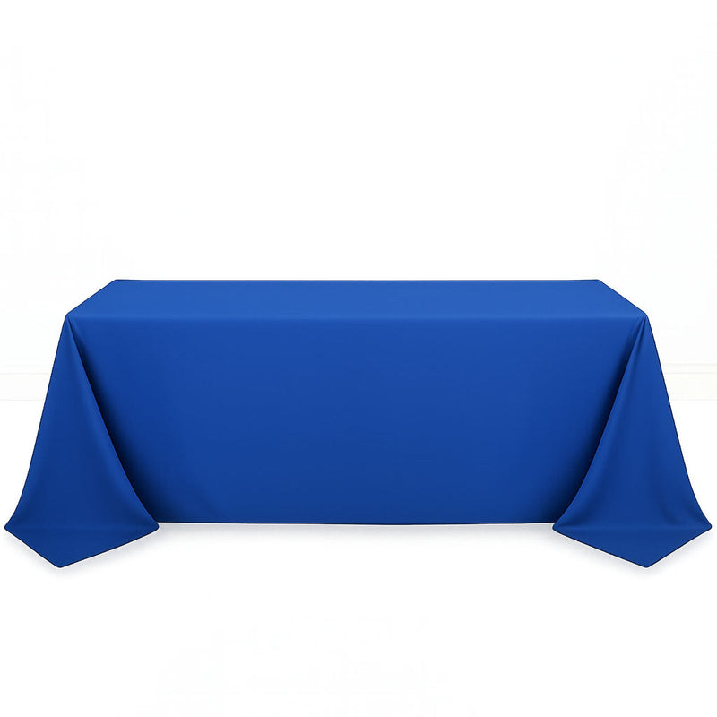 Scuba Polyester Rectangular Tablecloth 90"x132" - Royal Blue - By TCF Linen - thumbnail number 1