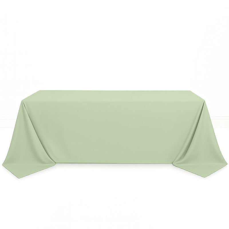 Scuba Polyester Rectangular Tablecloth 90"x132" - Sage Green - By TCF Linen - thumbnail number 1