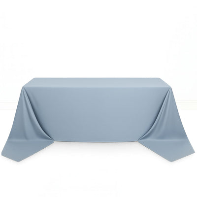 Scuba Polyester Rectangular Tablecloth 90"x156" - Dusty Blue - By TCF Linen - thumbnail number 1