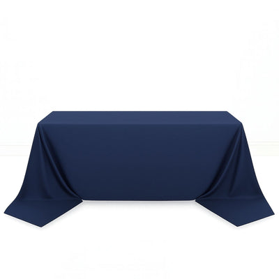 Scuba Polyester Rectangular Tablecloth 90"x156" - Navy Blue - By TCF Linen - thumbnail number 1