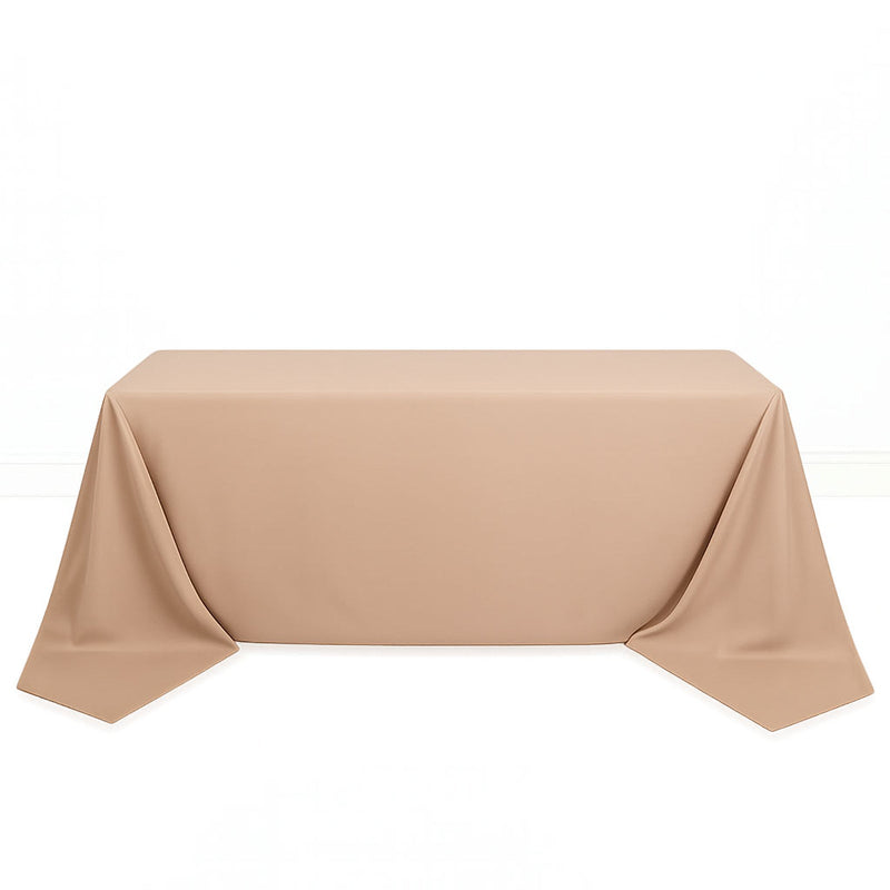 Scuba Polyester Rectangular Tablecloth 90"x156" - Nude - By TCF Linen - thumbnail number 1