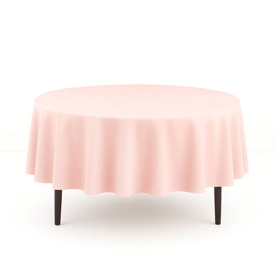 Scuba Polyester Round Tablecloth 90" - Blush - By TCF Linen - thumbnail number 1