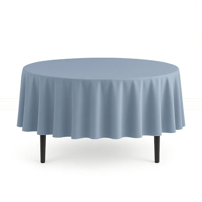 Scuba Polyester Round Tablecloth 90" - Dusty Blue - By TCF Linen - thumbnail number 1