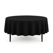 Scuba Polyester Round Tablecloth 90" - Black - By TCF Linen - thumbnail number 1