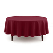 Scuba Polyester Round Tablecloth 90" - Burgundy - By TCF Linen - thumbnail number 1