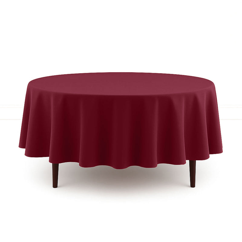 Scuba Polyester Round Tablecloth 90" - Burgundy - By TCF Linen - thumbnail number 1