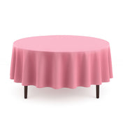 Scuba Polyester Round Tablecloth 90" - Pink - By TCF Linen - thumbnail number 1