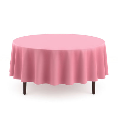 Scuba Polyester Round Tablecloth 90" - Pink - By TCF Linen - thumbnail number 1