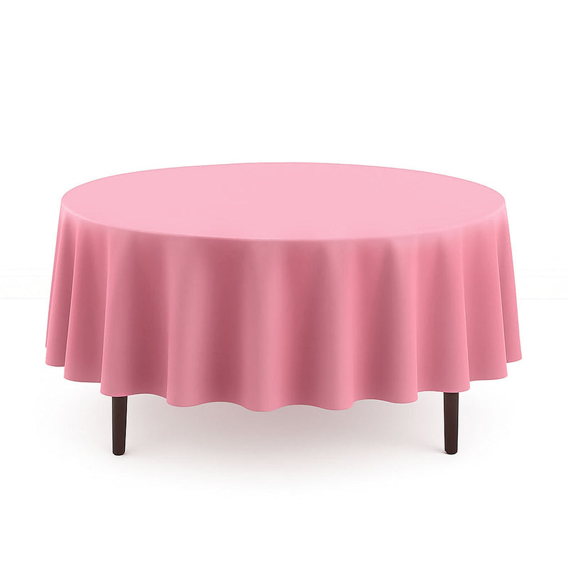 Scuba Polyester Round Tablecloth 90" - Pink - By TCF Linen - thumbnail number 1