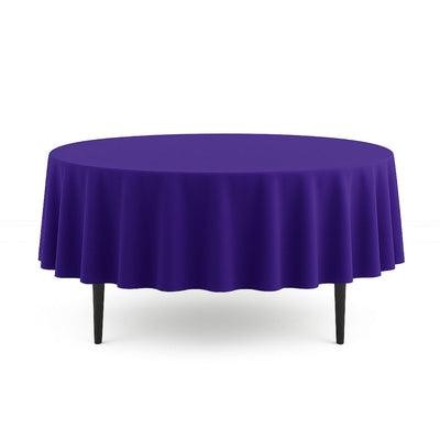 Scuba Polyester Round Tablecloth 90" - Purple - By TCF Linen - thumbnail number 1