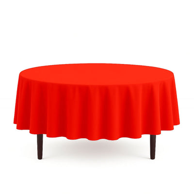 Scuba Polyester Round Tablecloth 90" - Red - By TCF Linen - thumbnail number 1