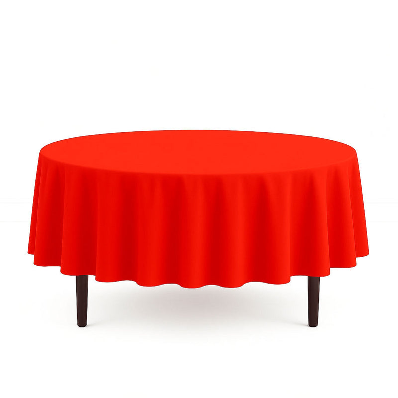 Scuba Polyester Round Tablecloth 90" - Red - By TCF Linen - thumbnail number 1