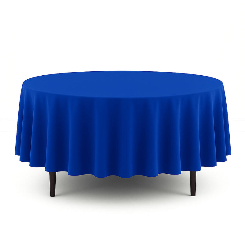 Scuba Polyester Round Tablecloth 90" - Royal Blue - By TCF Linen - thumbnail number 1