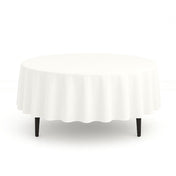Scuba Polyester Round Tablecloth 90" - White - By TCF Linen - thumbnail number 1