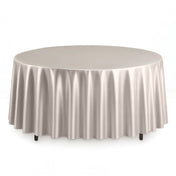 Scuba Polyester Round Tablecloth 108" - Silver - By TCF Linen - thumbnail number 1