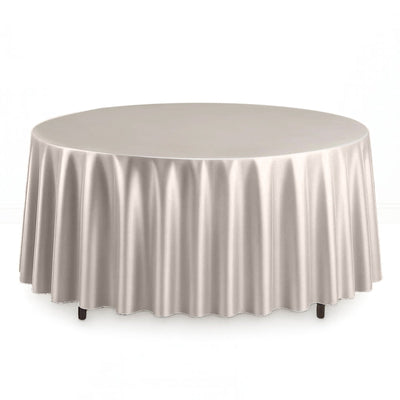 Scuba Polyester Round Tablecloth 108" - Silver - By TCF Linen - thumbnail number 1